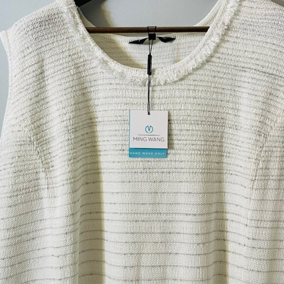 Ming Wang Plus Size Stripe Shimmer-Knit Sheath Dress Sleeveless NWT3X - Picture 4 of 13